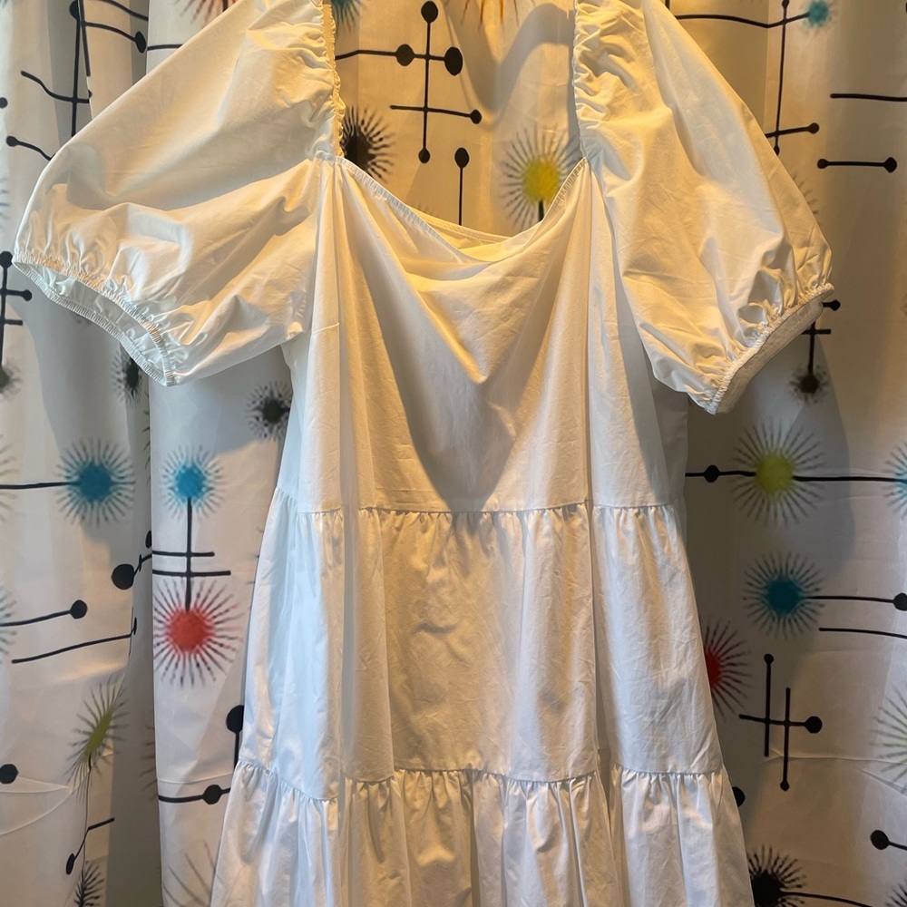 ❤️ White tiered summer dress
